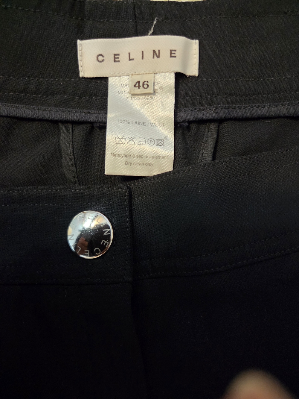Celine Black A/W 2002 Black Wool Cargo Trouser - Picture 6 of 8